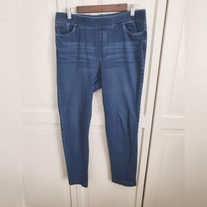 LOT of 2 J Jill Pure Jill Indigo Stretch Knit Blue Jeans, Size M